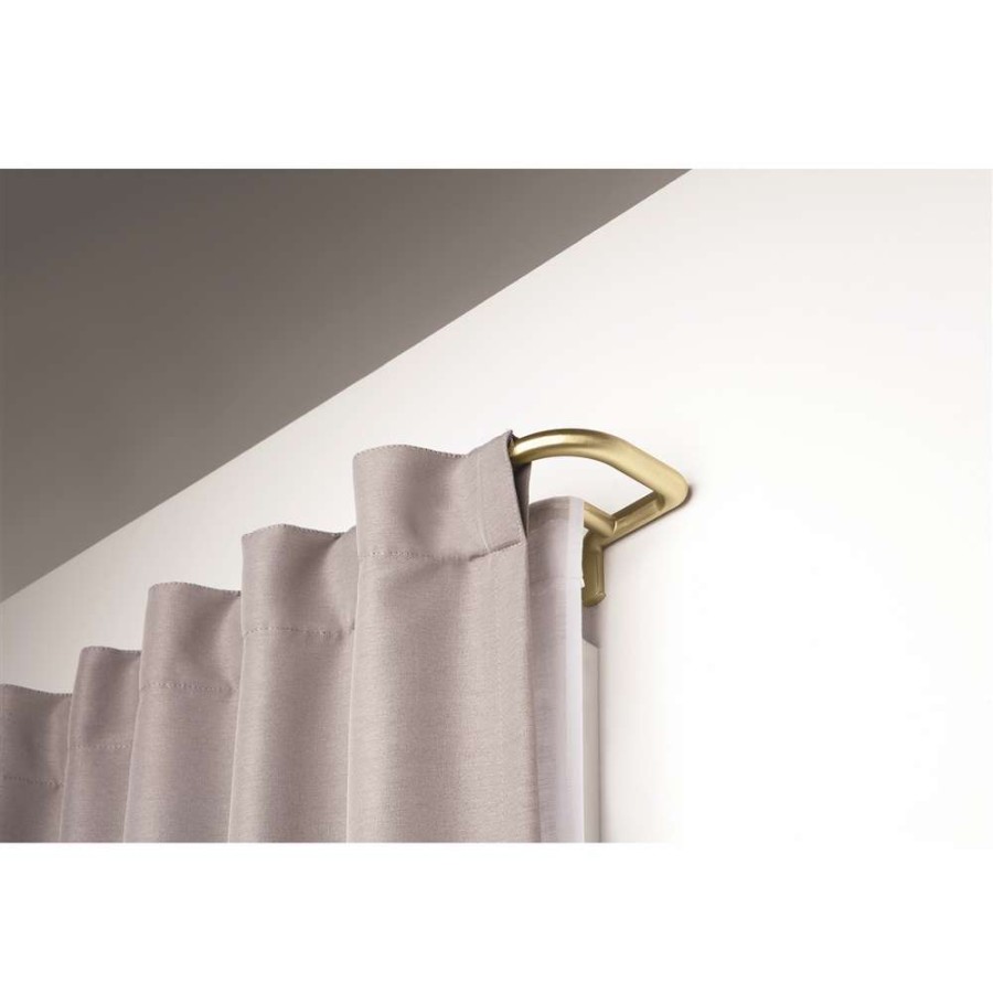 Blinds & Window Treatments * | Umbra Twilight Adjustable Double Curtain Rod Gold