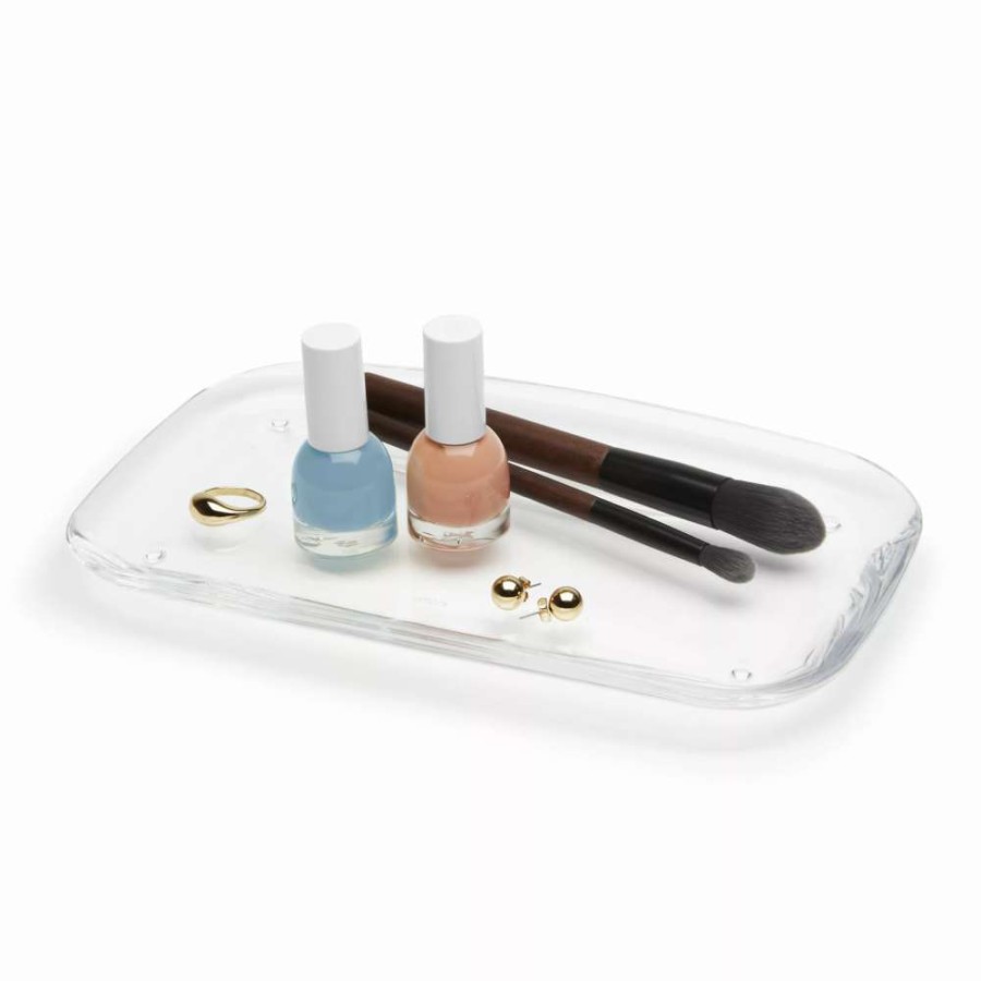 Bathroom Accessories * | Umbra Droplet Clear Plastic Tray