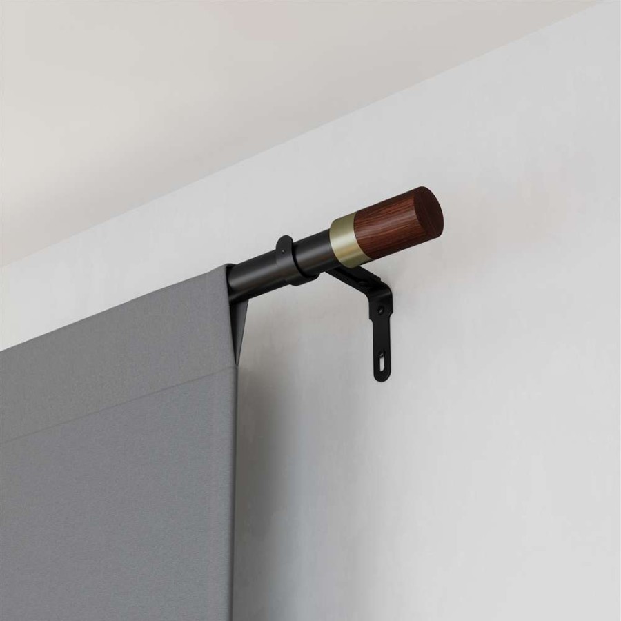 Blinds & Window Treatments * | Umbra Blok Adjustable Curtain Rod 1-In Black