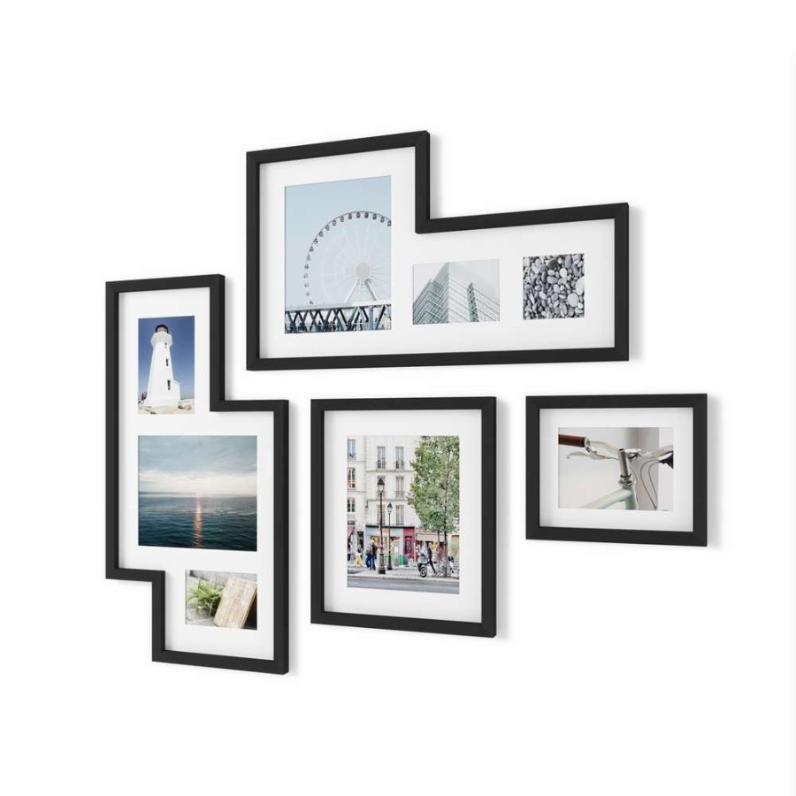 Home Accents * | Umbra Mingle Gallery Picture Frame Set Black