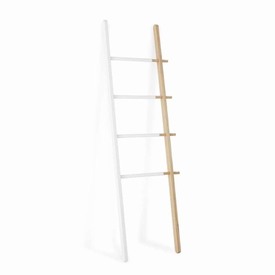 Storage * | Umbra Matt Carr 60.00-In X 1.63-In White And Natural Hub Ladder