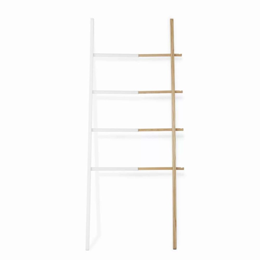 Storage * | Umbra Matt Carr 60.00-In X 1.63-In White And Natural Hub Ladder