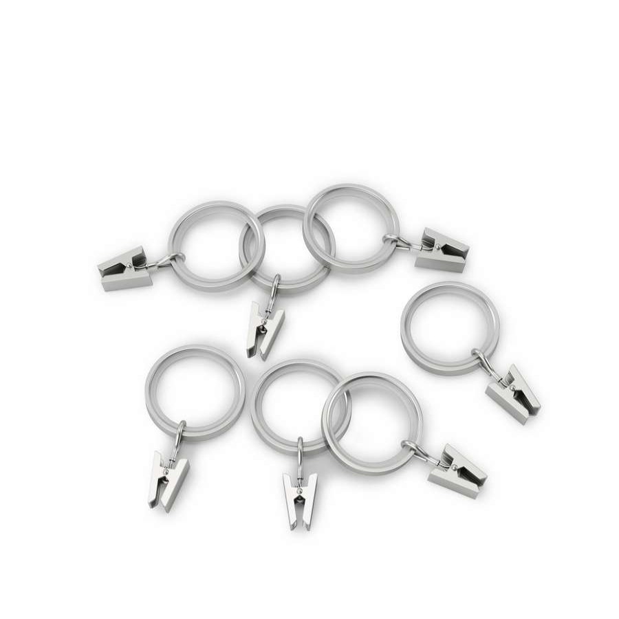 Blinds & Window Treatments * | Umbra Umbra Cappa 1 Clip Rings, Set Of 7 Nickel