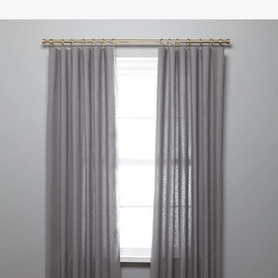 Blinds & Window Treatments * | Umbra 66-In To 120-In Brass Curtain Rod Set