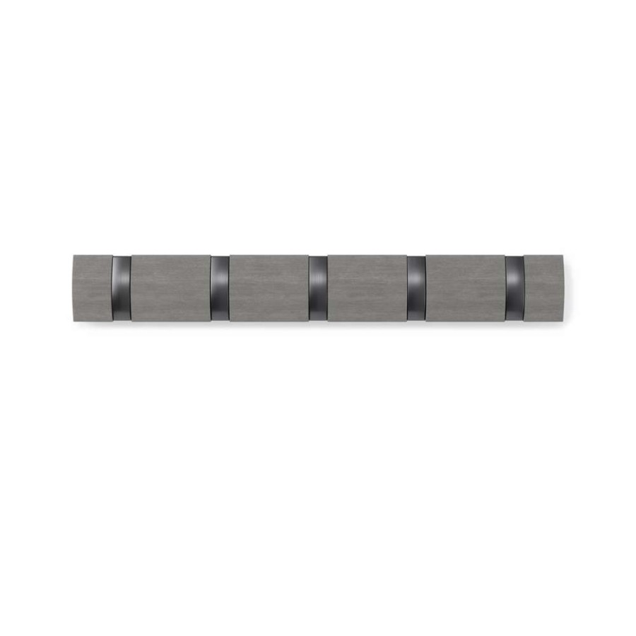 Storage * | Umbra Flip Wall Mounted Coat Rack 5 Hooks Grey