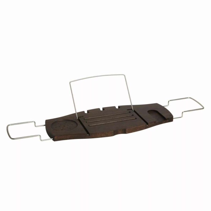 Hardware * | Umbra 27-In Walnut Bathtub Caddy