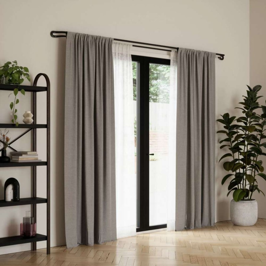 Blinds & Window Treatments * | Umbra Midnight 3/4 Dbl Rod 42-120 Mat Blk