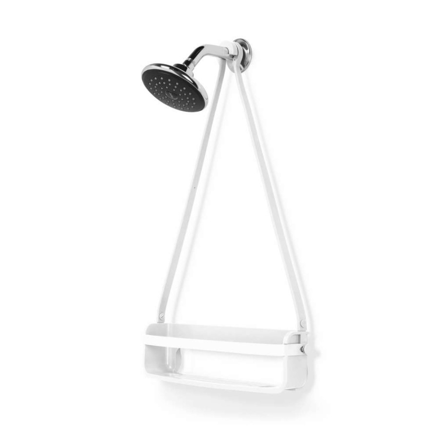 Hardware * | Umbra Flex 16-In White Shelf Shower Caddy