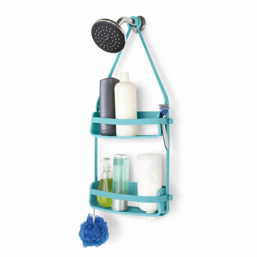 Hardware * | Umbra Flex 12.13-In Blue Shower Caddy