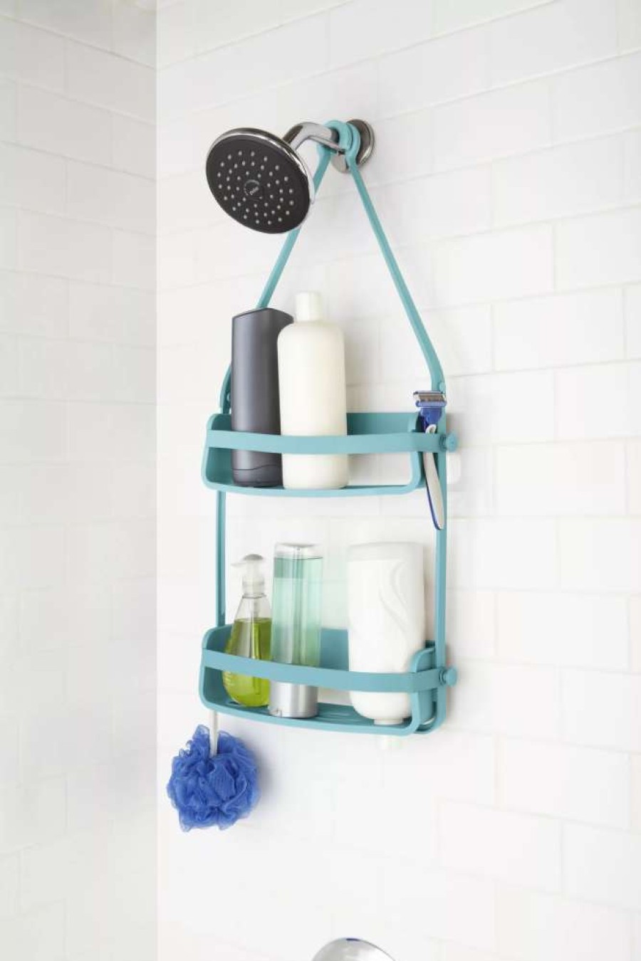 Hardware * | Umbra Flex 12.13-In Blue Shower Caddy