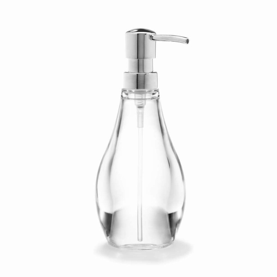 Bathroom Accessories * | Umbra Droplet Clear Plastic Soap Pump