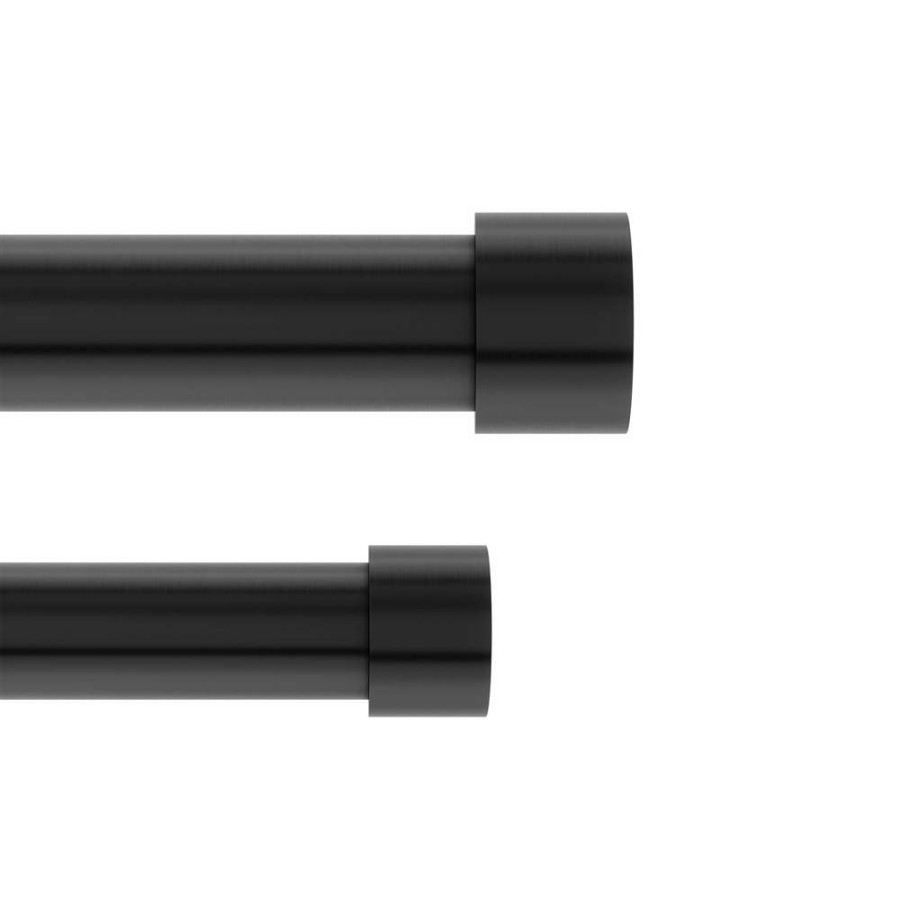 Blinds & Window Treatments * | Umbra Cappa Adjustable Double Curtain Rod Black