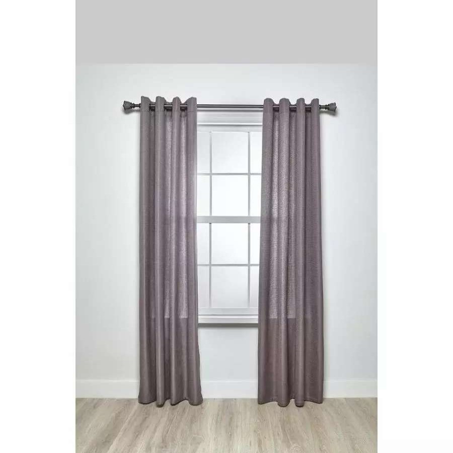 Blinds & Window Treatments * | Umbra 36-In To 72-In Pewter Steel Curved Curtain Rod