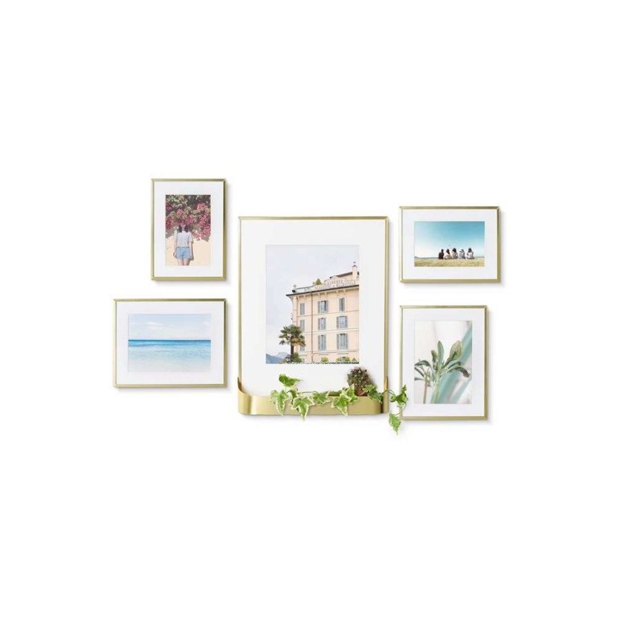 Home Accents * | Umbra Matinee Gallery Picture Frame Set 5 Pieces Gold