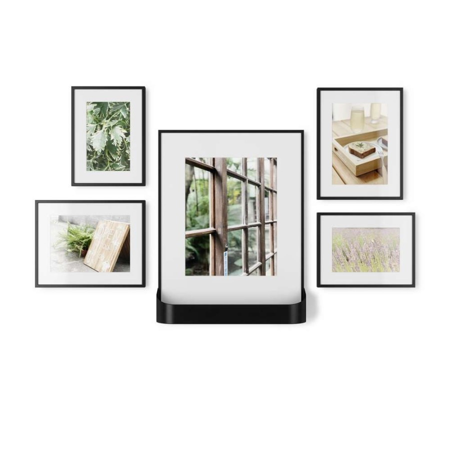 Home Accents * | Umbra Matinee Gallery Picture Frame Set 5 Pieces Black