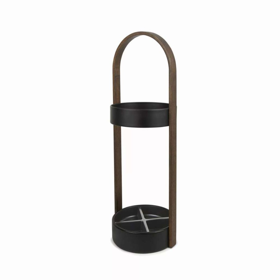 Storage * | Umbra Hub Umbrella Stand Black/Walnut