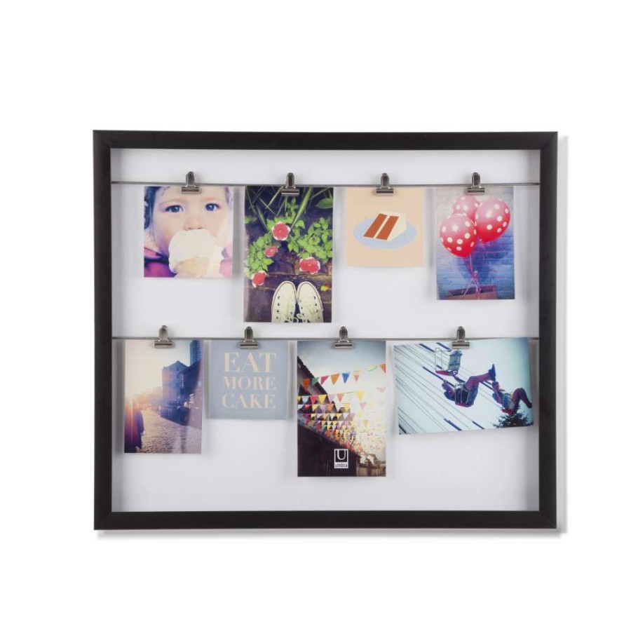 Home Accents * | Umbra Black 1.38-In X 17.38 X 20.5-In Clipline Photo Display