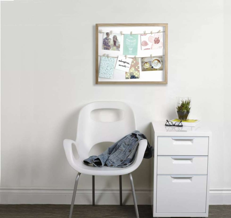 Home Accents * | Umbra Brown 1.38-In X 17.5-In X 20.63-In Wood Clothesline Photo Display