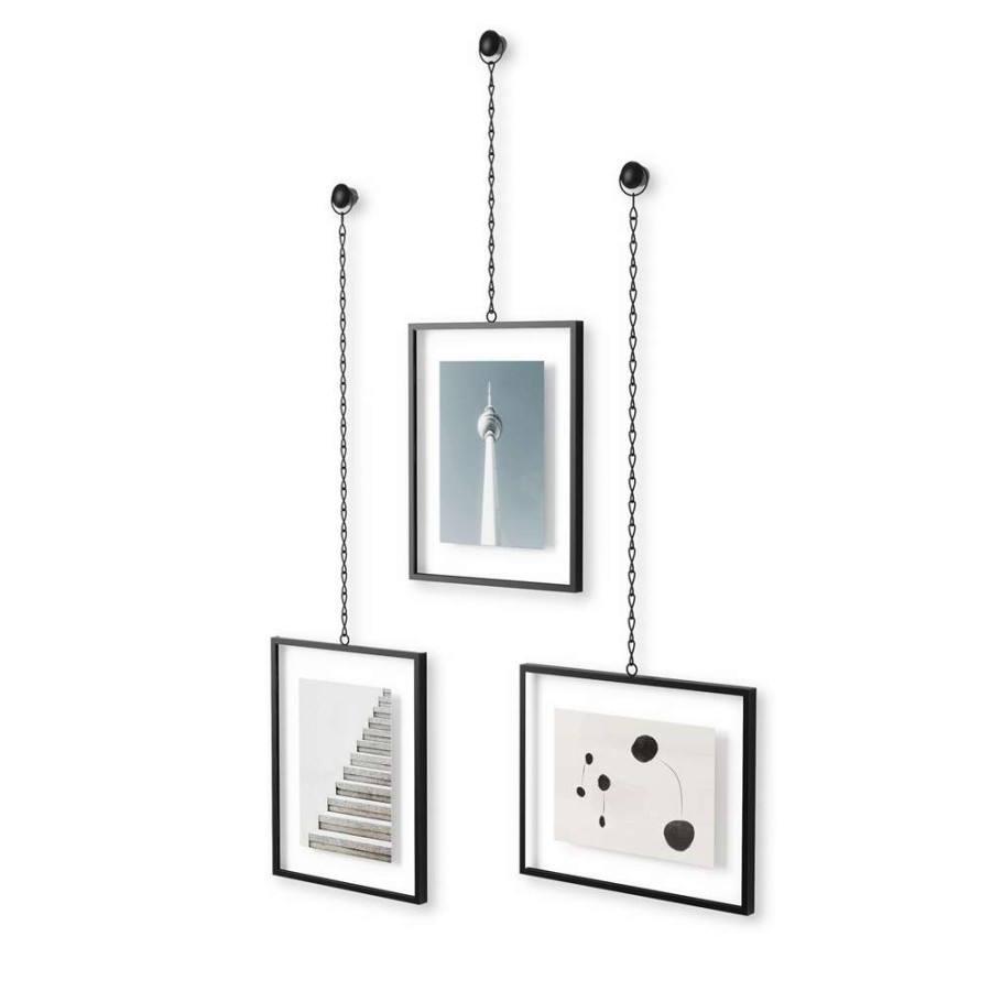 Home Accents * | Umbra Fotochain Black 8-In X 10-In Picture Display 3-Pack