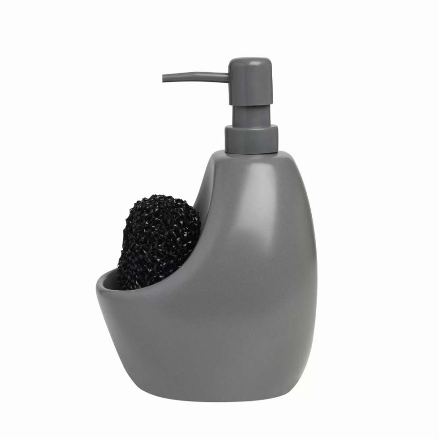 Bathroom Accessories * | Umbra Joey Charcoal Soap Pump With Scrubby Holder