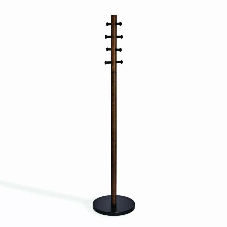 Storage * | Umbra Black And Walnut Pillar Coat Rack