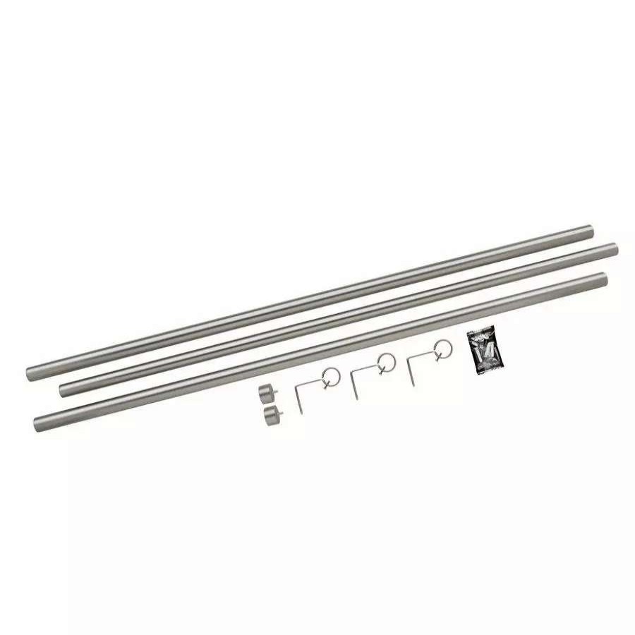 Blinds & Window Treatments * | Umbra 72-In To 144-In Nickel Steel Curtain Rod Set