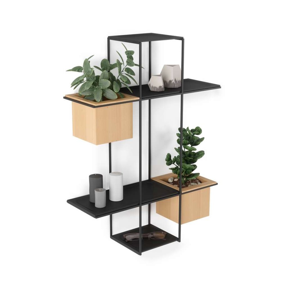 Storage * | Umbra Cubist Floating Multi Shelf Black