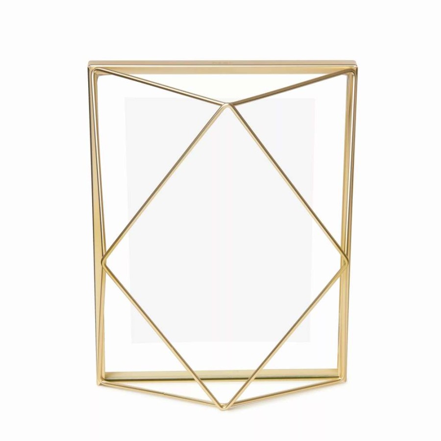 Home Accents * | Umbra 5 X 7 Matte Brass Prisma Photo Display