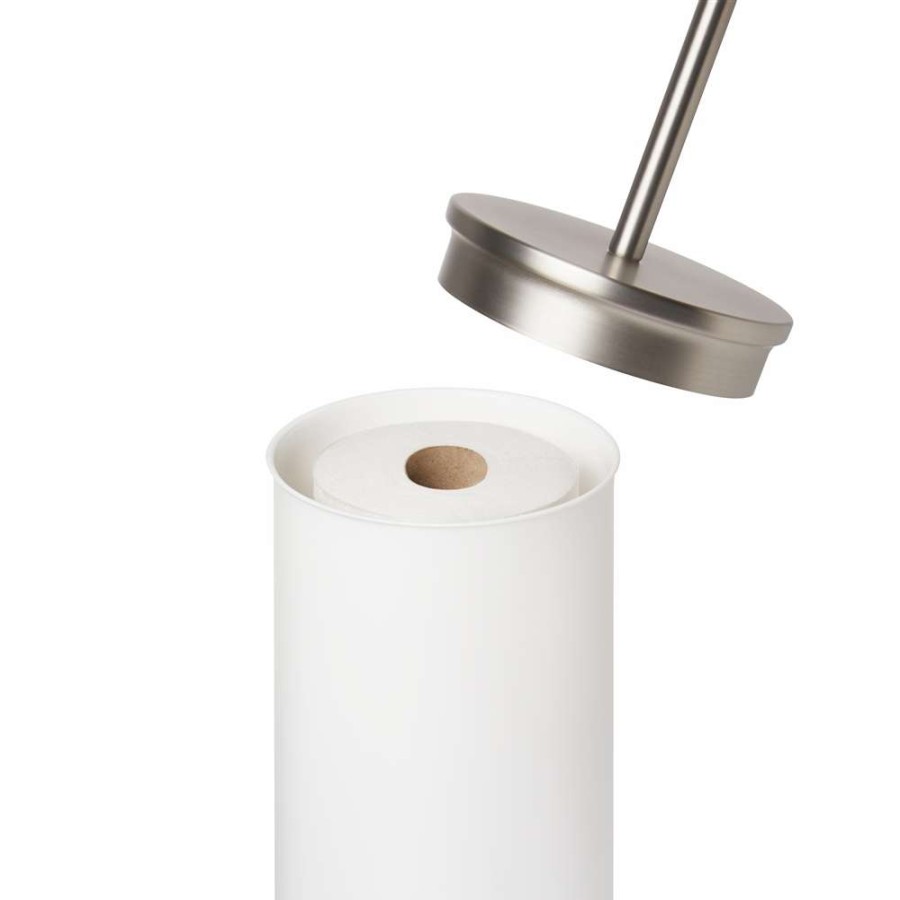 Hardware * | Umbra Portaloo Toilet Paper Stand With Storage White