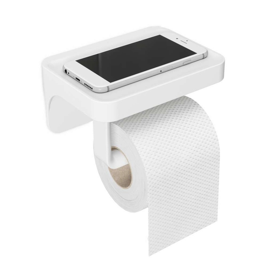 Hardware * | Umbra Flex Sure-Lock Toilet Paper Holder With Shelf Chrome