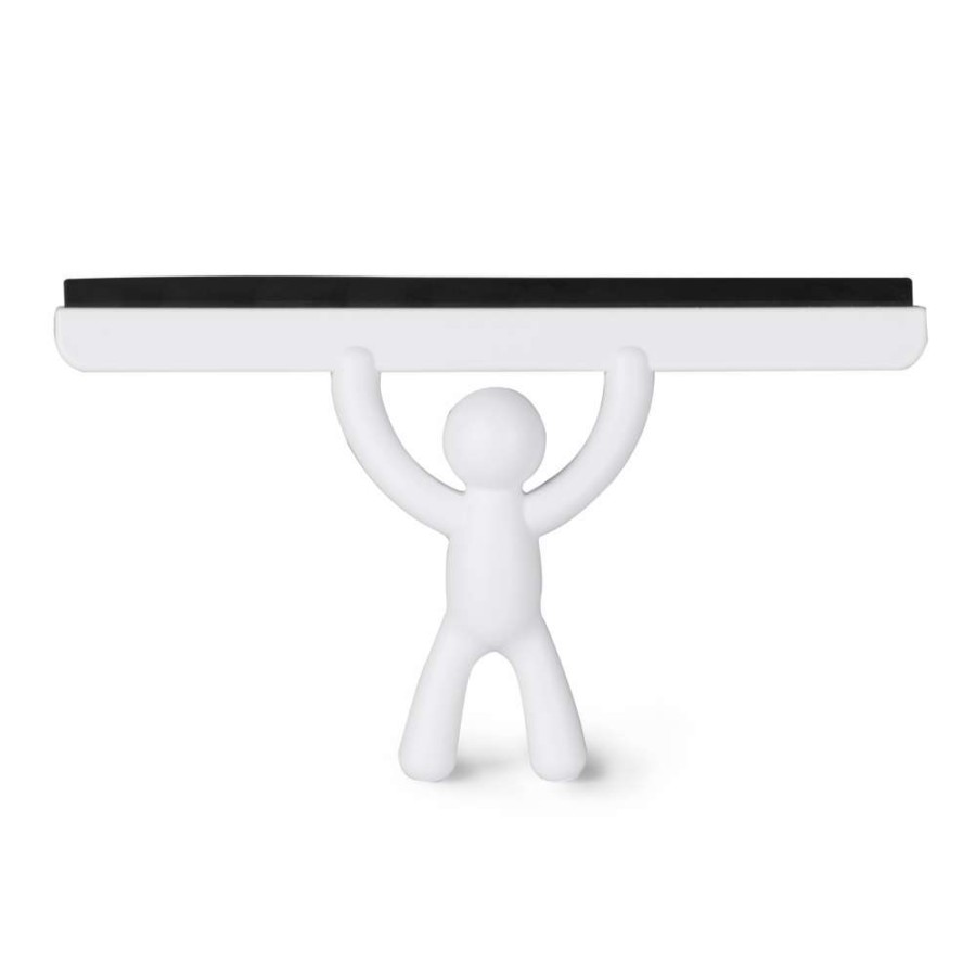 Bathroom Accessories * | Umbra Buddy White Squeegee With Brush