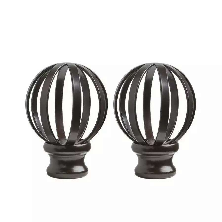 Blinds & Window Treatments * | Umbra 2-Pack Bronze Steel Curtain Rod Finials