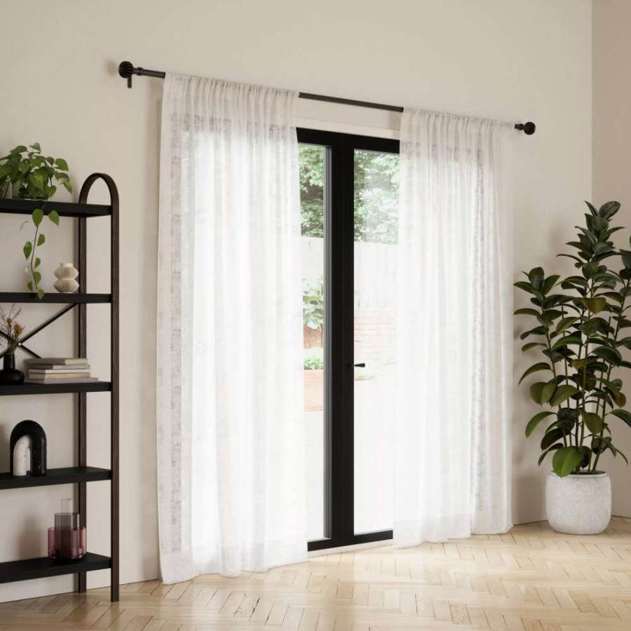 Blinds & Window Treatments * | Umbra Finn 1 Rod 42-120 Mat Blk