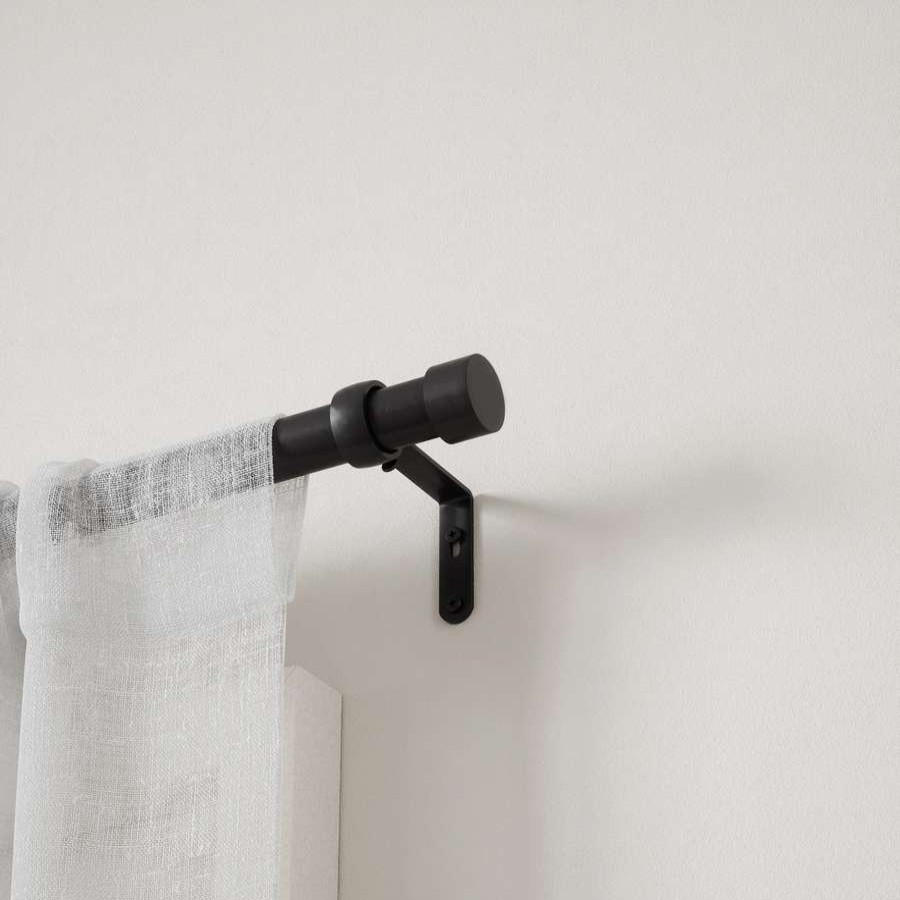 Blinds & Window Treatments * | Umbra "Cappa" Curtain Rod 36-In To 66-In Brushed Black