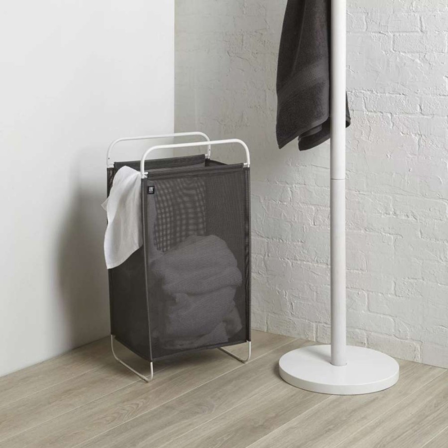 Storage * | Umbra Ltd Cinch 30-In X 12-In X 16-In Grey/ White Laundry Hamper