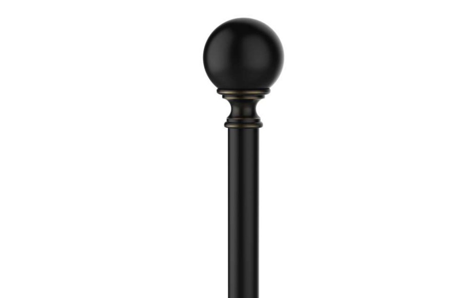 Blinds & Window Treatments * | Umbra 2-Pack Black Steel Curtain Rod Finials