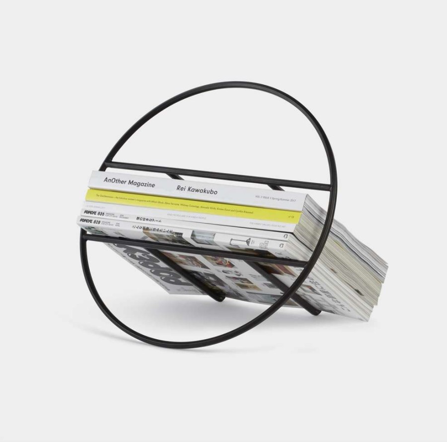 Bathroom Accessories * | Umbra Hoop Black Magazine Rack