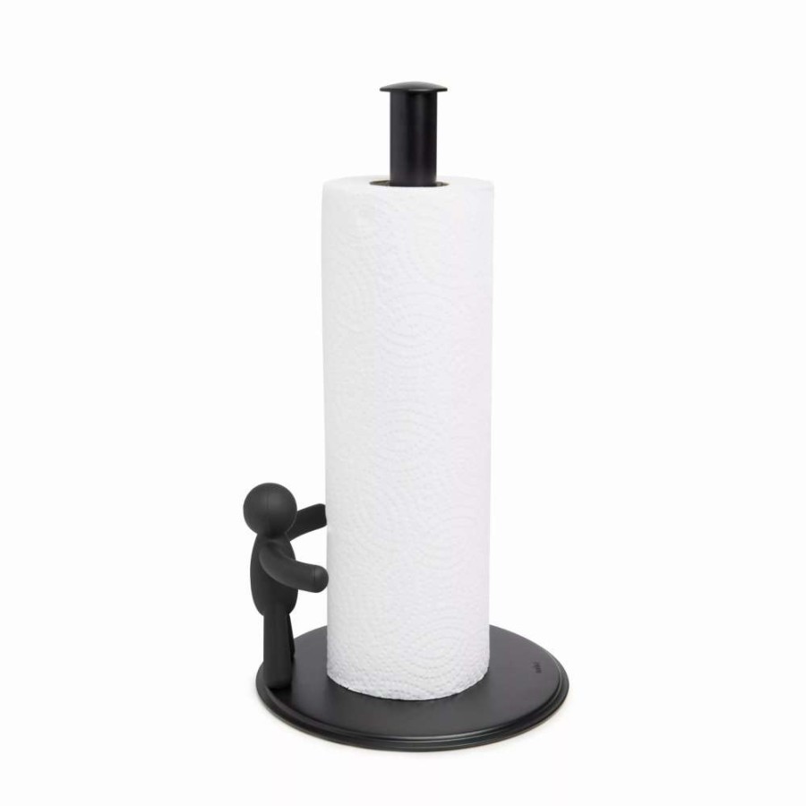 Storage * | Umbra Buddy 12.5-In X 7-In Black Paper Towel Holder