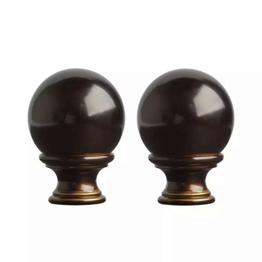 Blinds & Window Treatments * | Umbra 2-Pack Bronze Steel Curtain Rod Finials